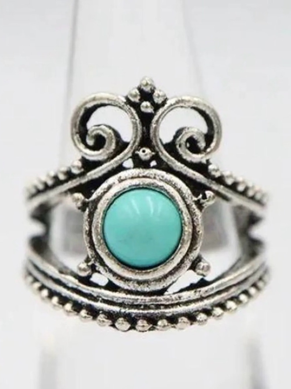 Vintage Antique-Style Bohemian Crown Ring